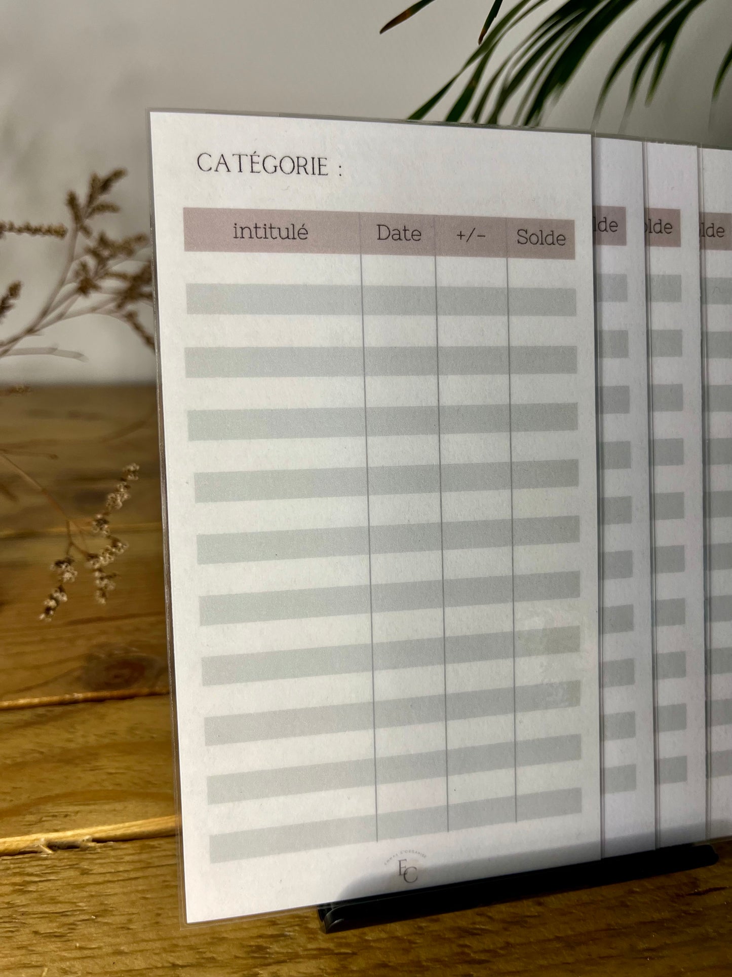 Lot de 6 trackers plastifiés - Méthode des enveloppes budgétaires
